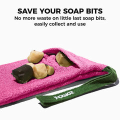 ZOMCHI soap bags long loop for easy hanging and quick drying.