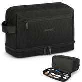 ZOMFELT Toiletry Bag dual layers keeps grooming tools organized on the go.