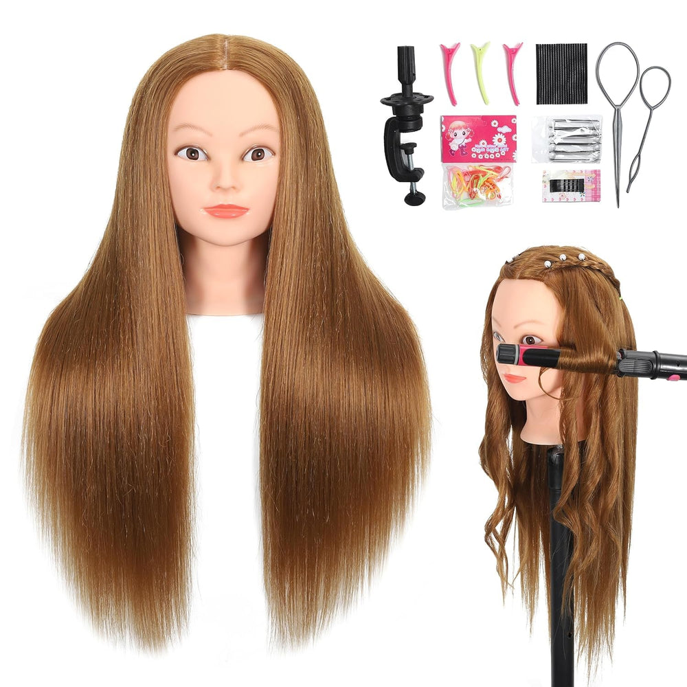ZOMOI mannequin head with 80% real human hair enables authentic styling practice.