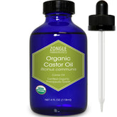 Zongle Therapeutics Castor Oil in a glass bottle highlights purity and premium packaging for skin and hair use.