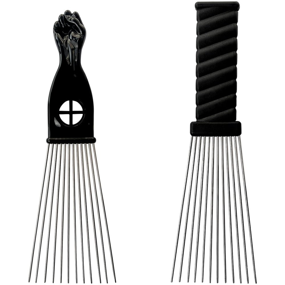 Zoolinn Metal Afro Comb Set two items for detangling curly hair gently