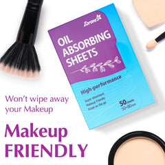 Zorom's blotting papers leave a matte finish and fresh look