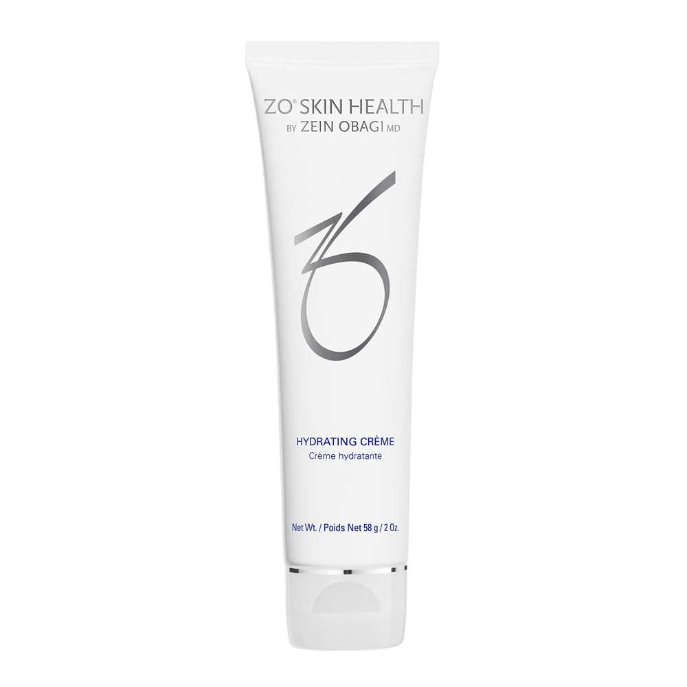 ZO Skin Health Hydrating Creme bottle showing a creamy hydration formula for barrier support