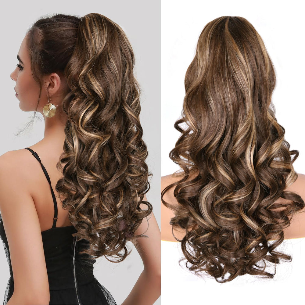 ZQIAN BEAUTY 24 inch clip-on ponytail extension for instant volume and length