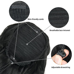ZQIAN BEAUTY 26-inch ponytail close-up showing auburn luster blend.