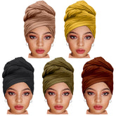 ZRQ 5-piece solid color hijab set with versatile daily colors