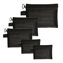 ZSlactp small mesh pouch 9-2x7 keeps cosmetics neatly organized for travel.