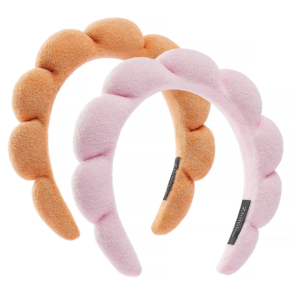 Ztomine spa headbands with croissant knot provide secure hair protection during makeup