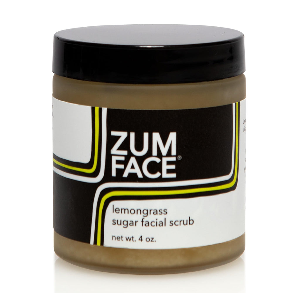 Zum Face Sugar Scrub lemongrass jar close-up showing texture and scent appeal