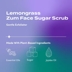 Zum Face Sugar Scrub texture close-up highlighting grain size for gentle exfoliation