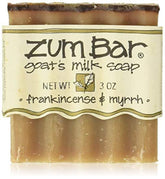 Zum Frankincense & Myrrh Soap Bar packaging closeup showing eco-friendly design.