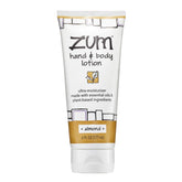 Zum Hand & Body Lotion Almond bottle showing natural almond scent for daily moisture.