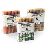 Zum Indigo Wild Goat Milk Soap Bar Packaging shows eco-friendly presentation for gifting.