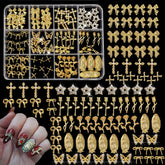 ZUMILLMN 96pcs 3D nail charms bow add elegant sparkle to manicures.
