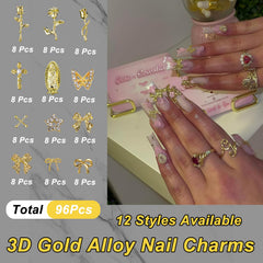 ZUMILLMN 96pcs 3D nail charms cross charm offers bold, symbolic detail for meaningful nail designs.