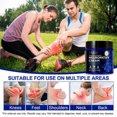 ZVHCFYQR neuropathy relief cream tube emphasizes fast absorption for hands and feet.