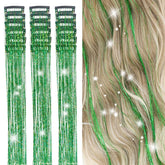 ZYXQZYX Hair Tinsel Kit 18pcs clip-in 19.6inch ready for quick, vibrant color highlights.