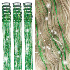 ZYXQZYX Hair Tinsel Kit 18pcs clip-in 19.6inch ready for quick, vibrant color highlights.