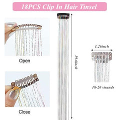 ZYXQZYX Hair Tinsel Kit ponytail wrap demonstration adds dazzling texture.