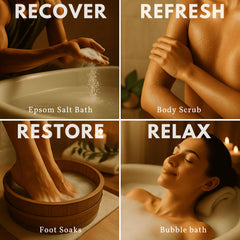 ZZZELLNESS Epsom Salt Plus Bubbles lavender aroma enhances mood and relaxation.