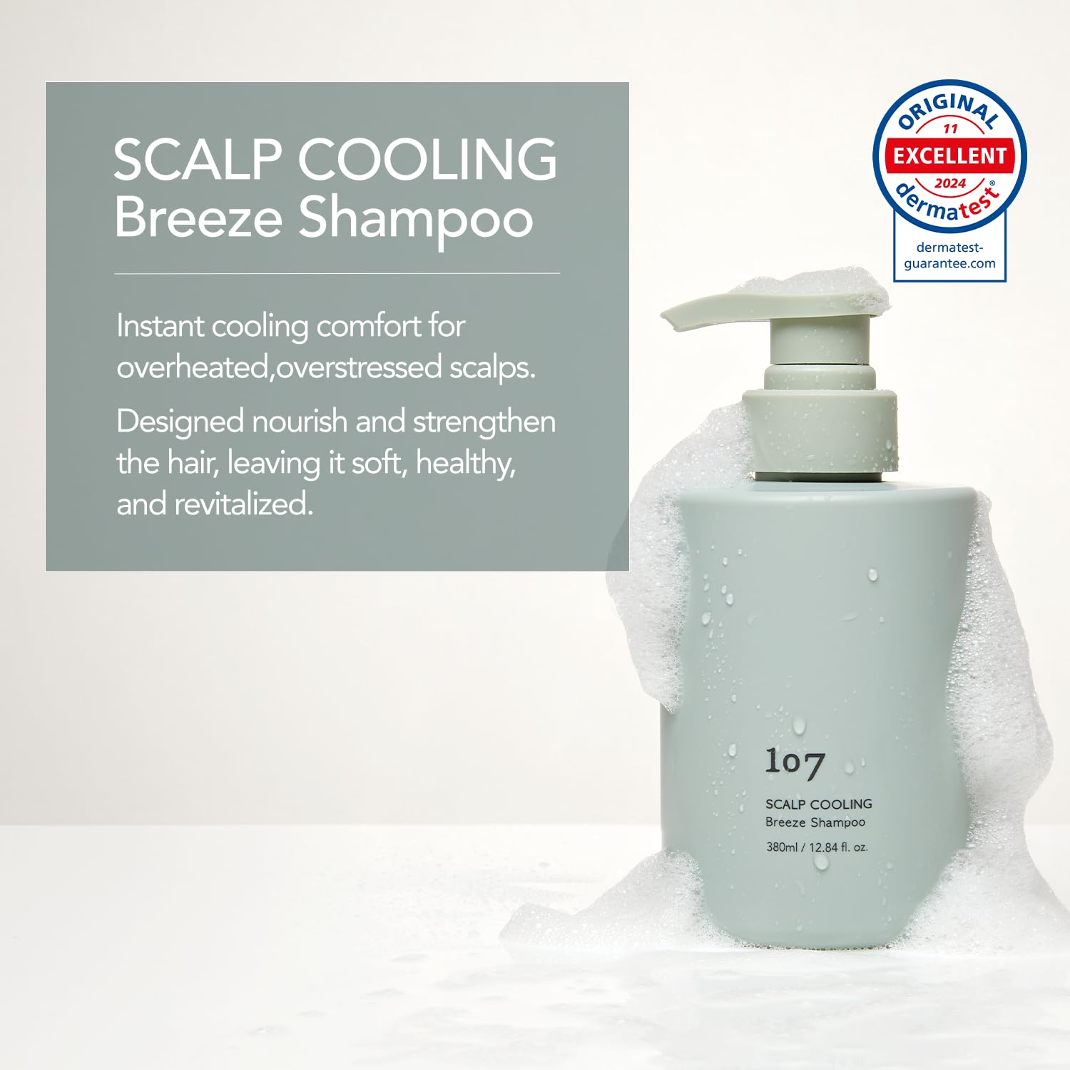 107 Scalp Cooling Breeze Shampoo menthol drops—instant cooling for the scalp.