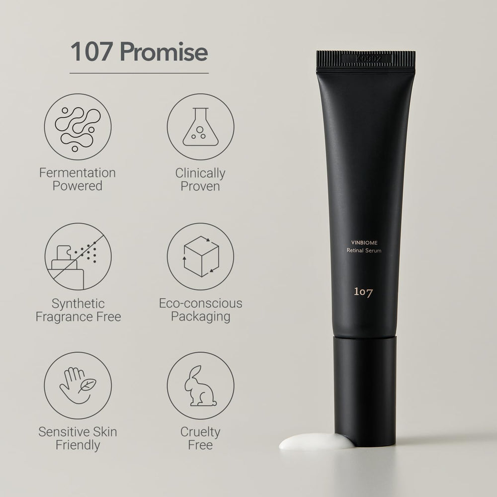 107 VINBIOME soothing effect on sensitive skin in calm, gentle formula.
