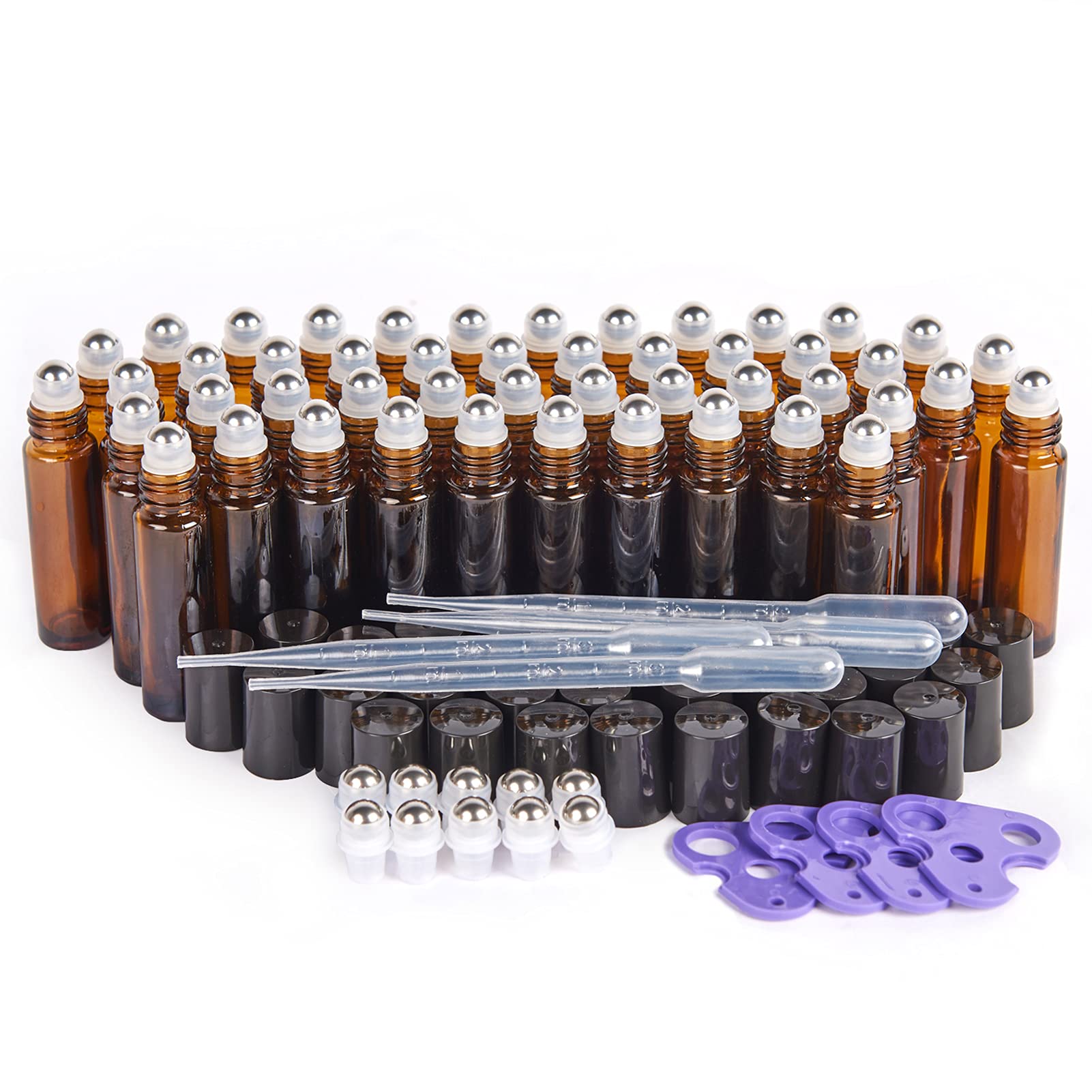 11 Hoa Kinh amber roller bottles 10ml shown for travel-ready essential oils.