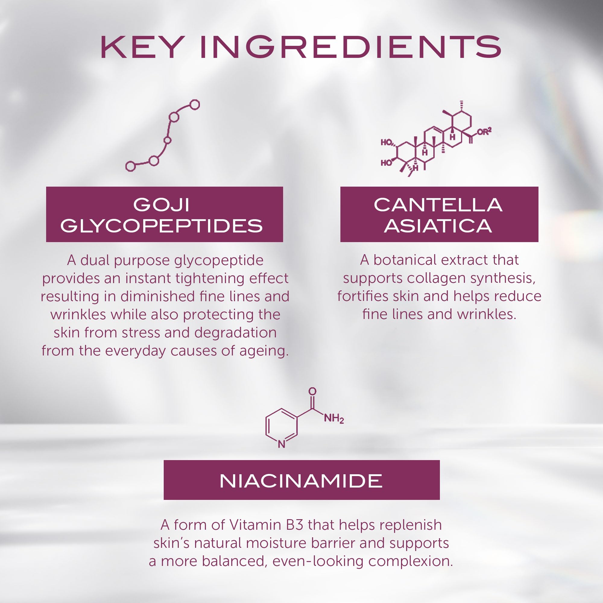 111SKIN Celestial Black Diamond glycopeptide closeup highlights tightening action.