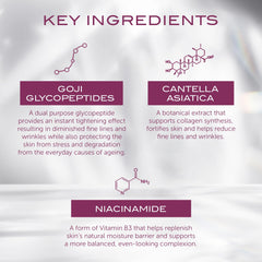 111SKIN Celestial Black Diamond glycopeptide closeup highlights tightening action.