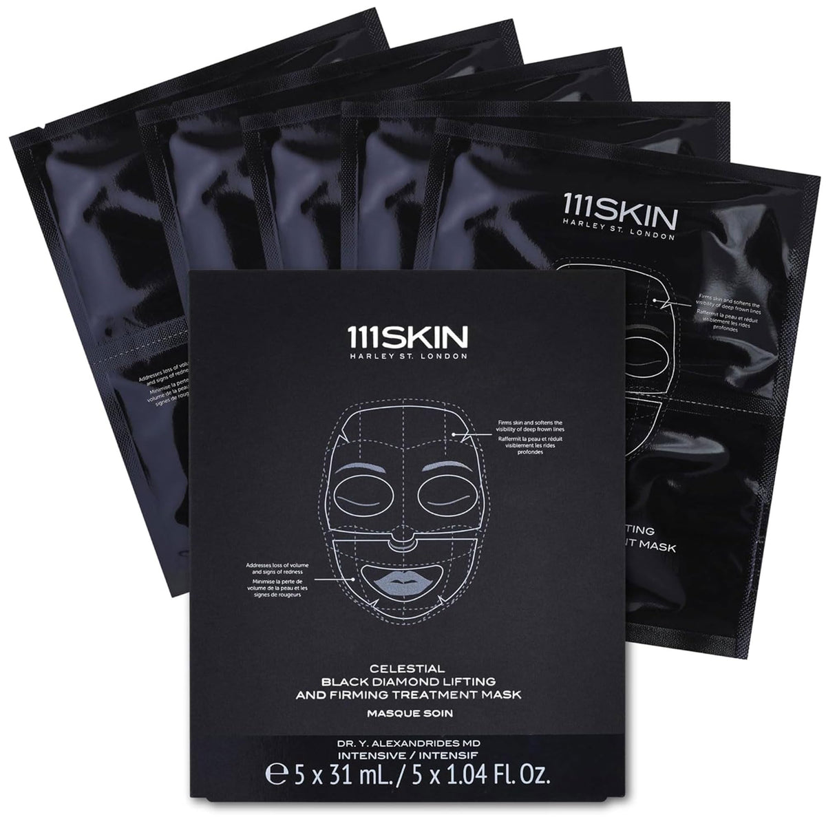 111SKIN Celestial Black Diamond mask pack closeup signals premium anti-aging care.