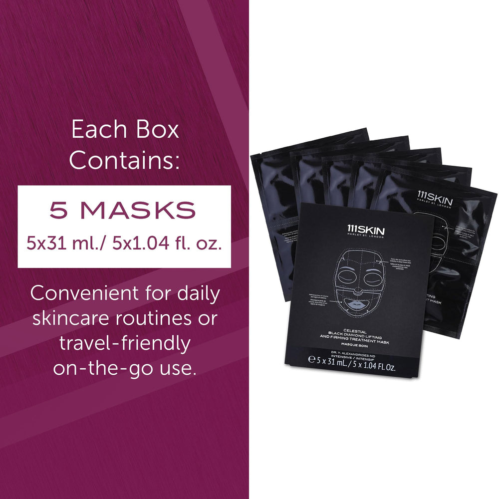 111SKIN Celestial Black Diamond sheet mask wear demonstrates comfortable at-home routine.