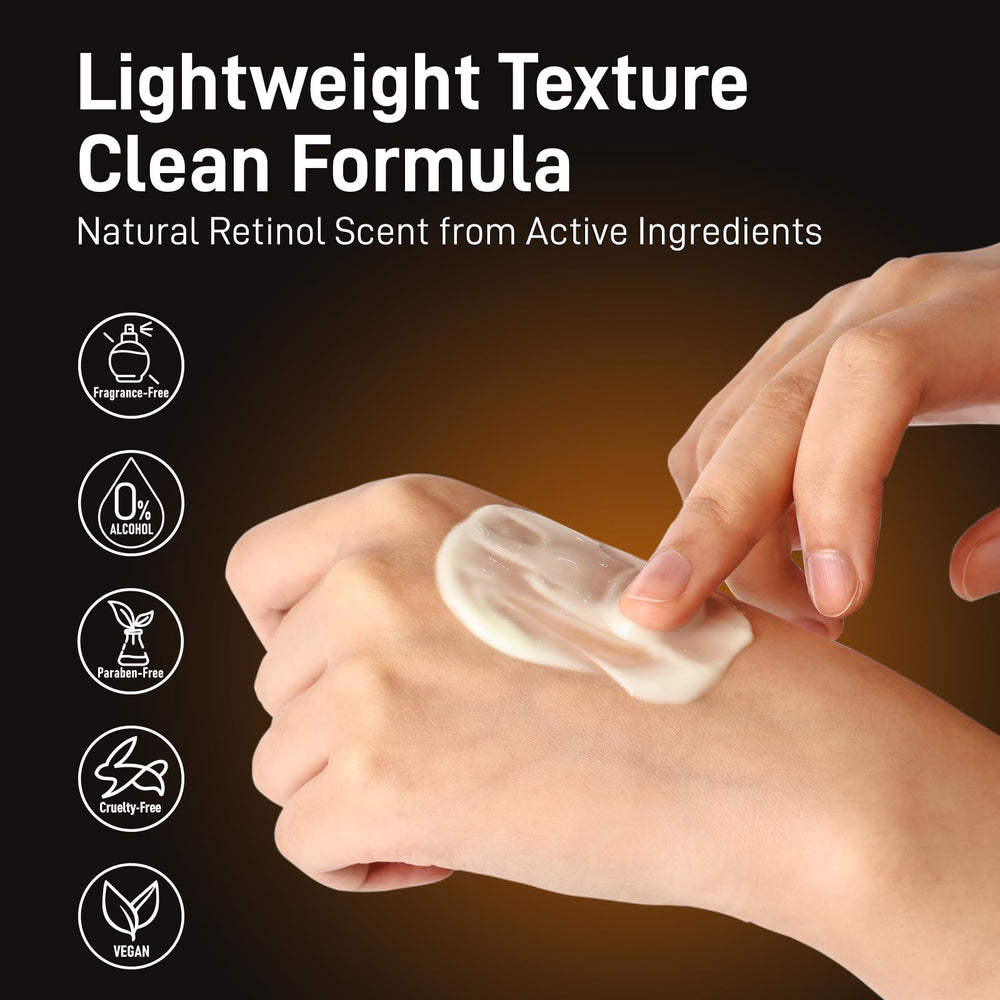 1HEROLABS Retinol Moisturizer texture on skin demonstrates smooth application and softness.