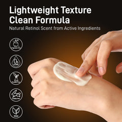 1HEROLABS Retinol Moisturizer texture on skin demonstrates smooth application and softness.