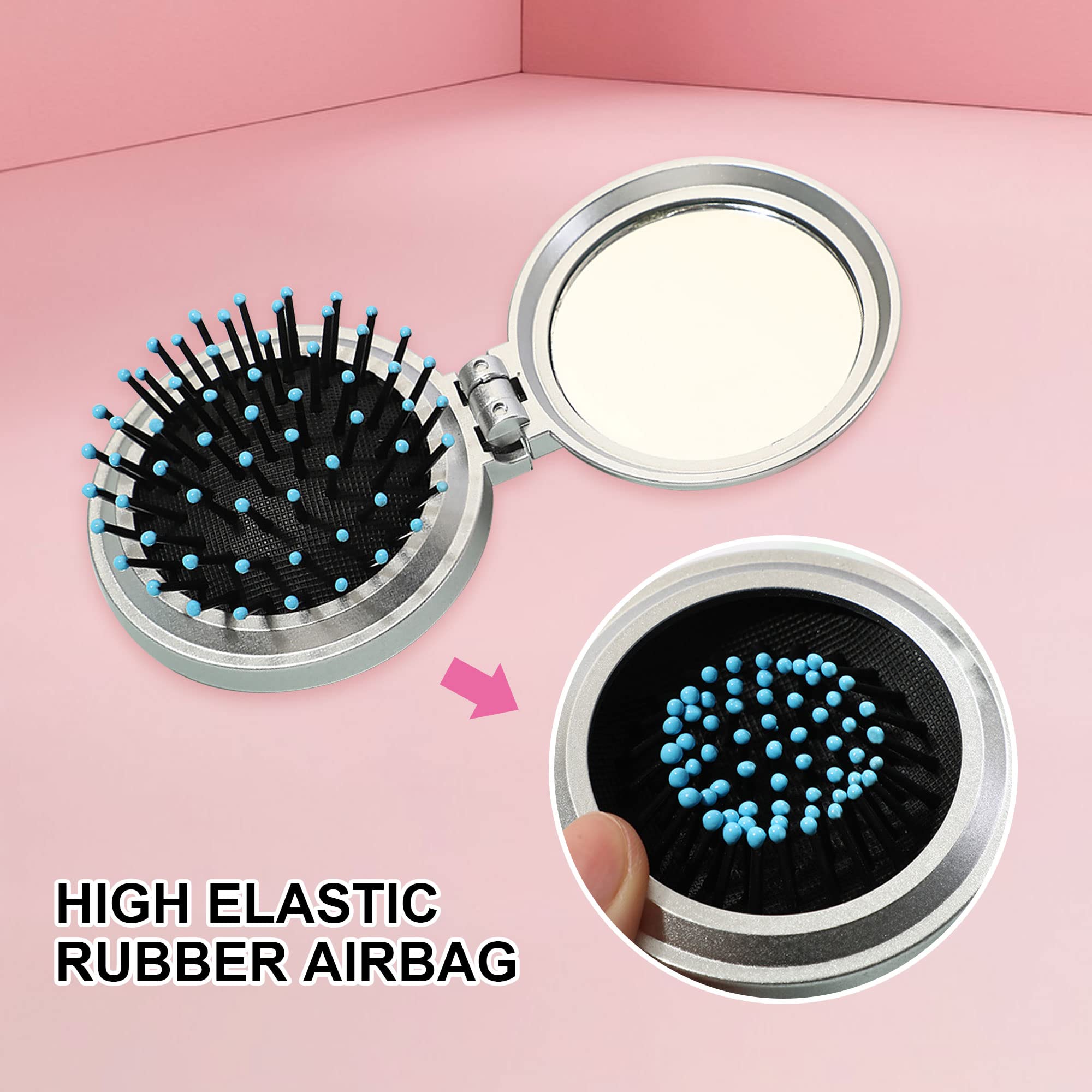 1st Choice foldable hair brush in bag ready for on-the-go styling