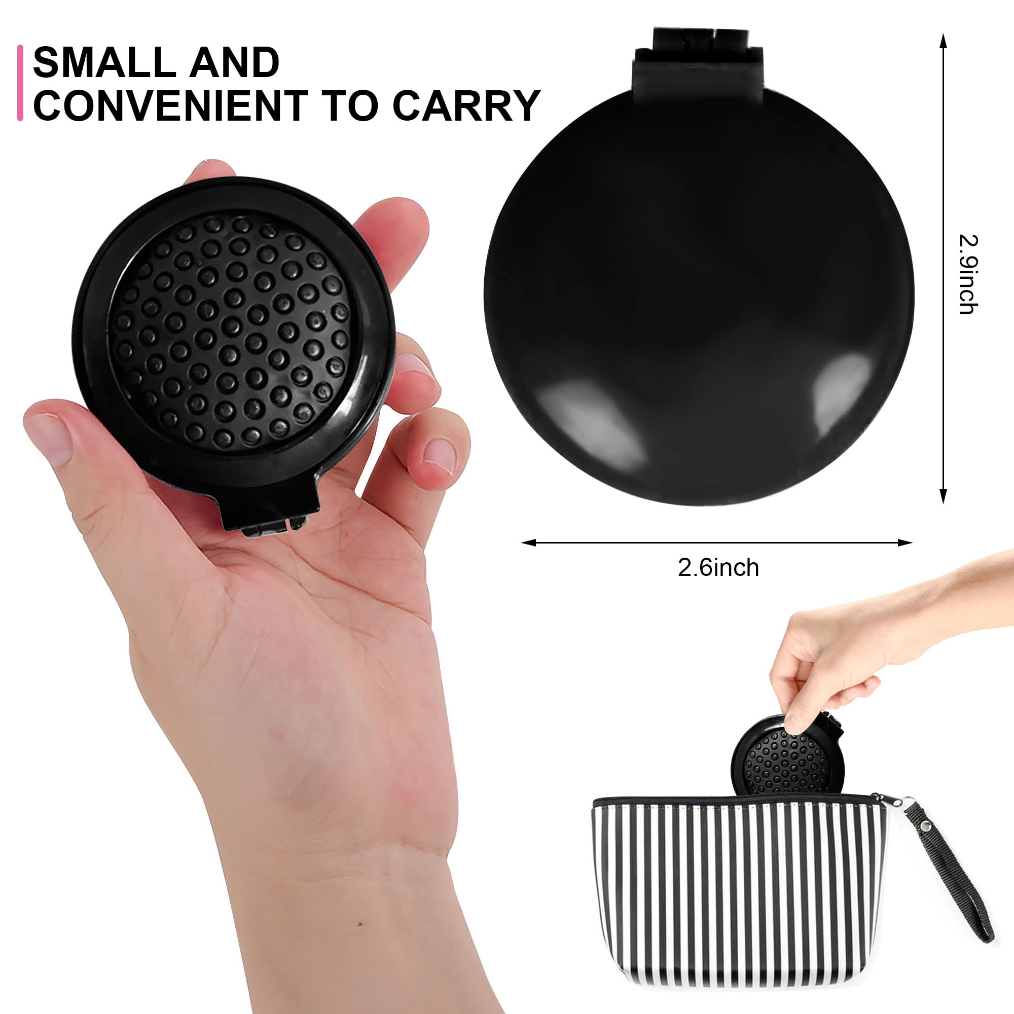1st Choice mini foldable comb folded in palm as a space-saving travel companion