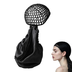 2 In1 Wrap Cap Bonnet Reversible front view shows secure fit for all-night moisture retention.