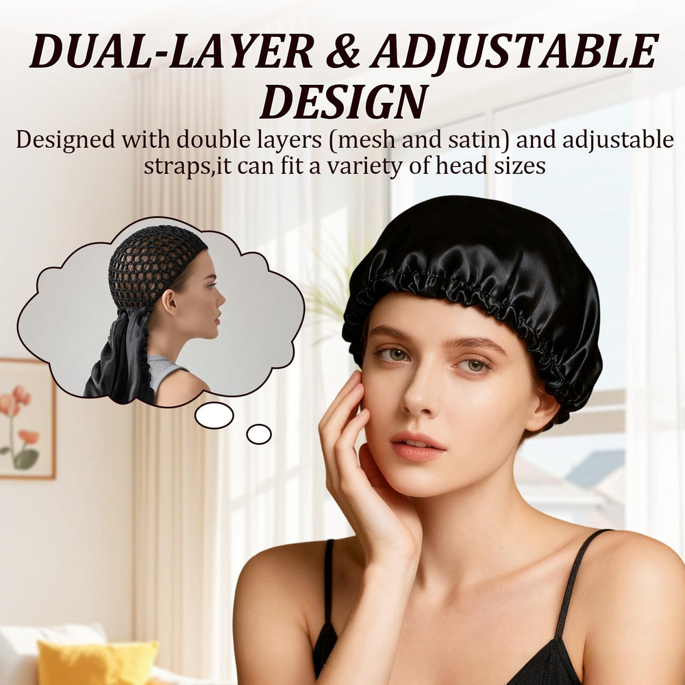 2 In1 Wrap Cap Bonnet Reversible headwrap style highlights chic protective versatility for styling.