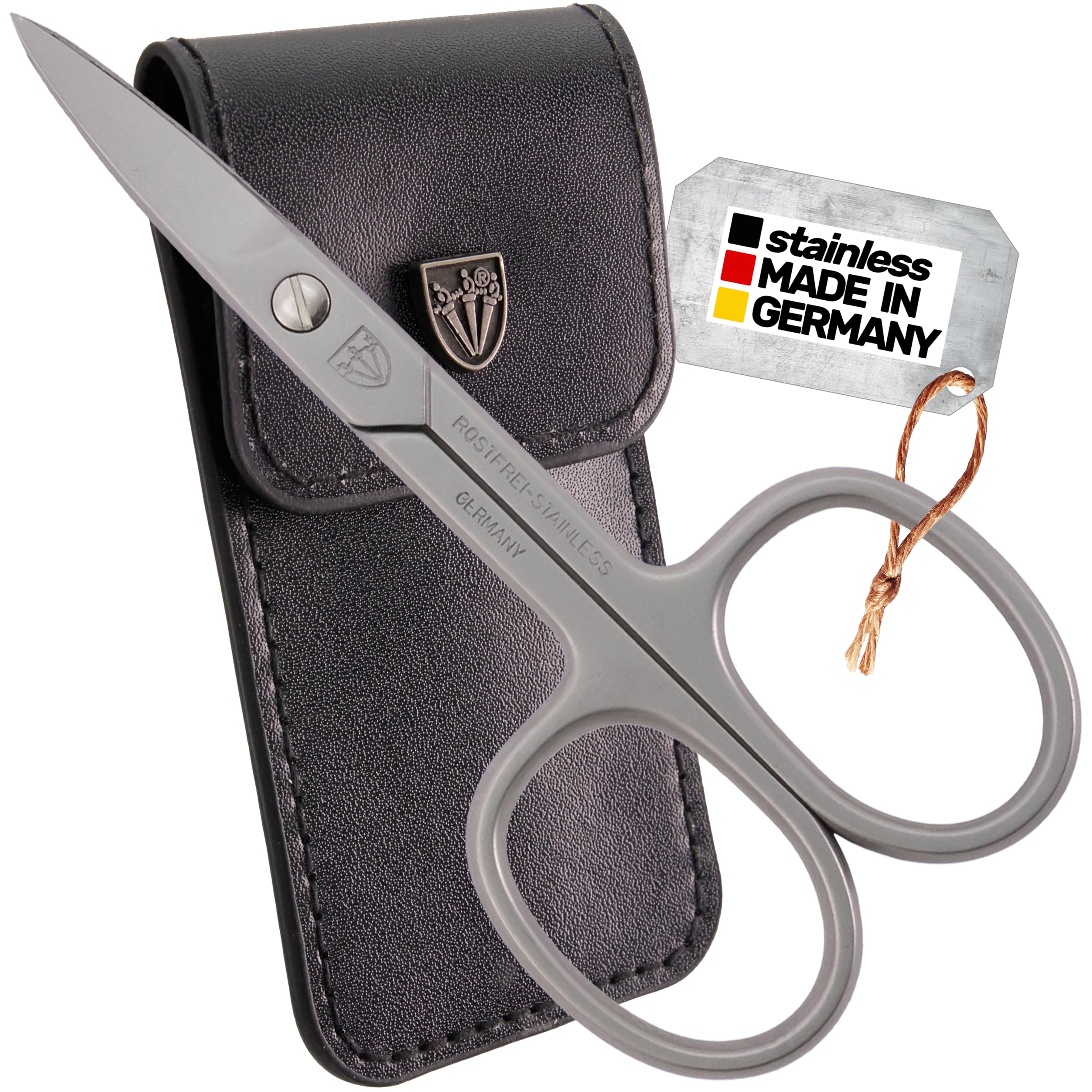 3 Swords Germany curved nail scissors closeup highlights curved blades for precise trimming.