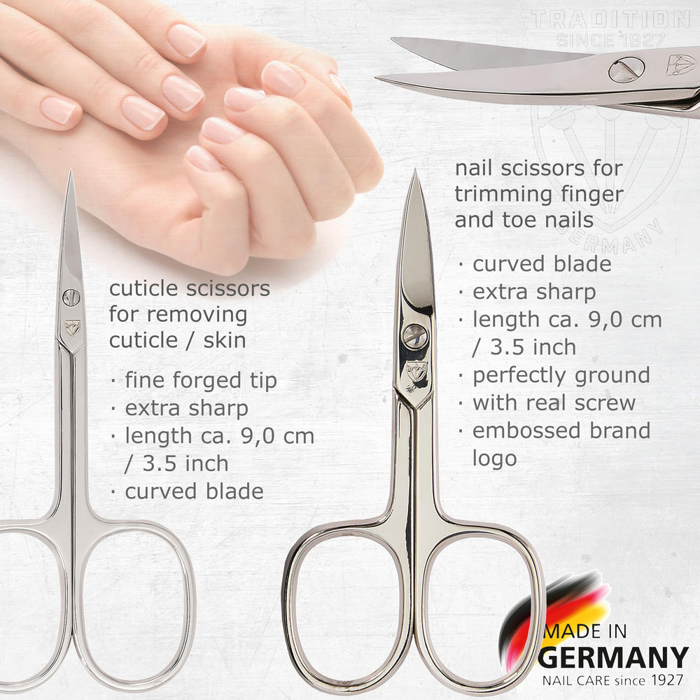 3 Swords Germany cuticle scissors close-up—sturdy stainless steel for accurate trimming.