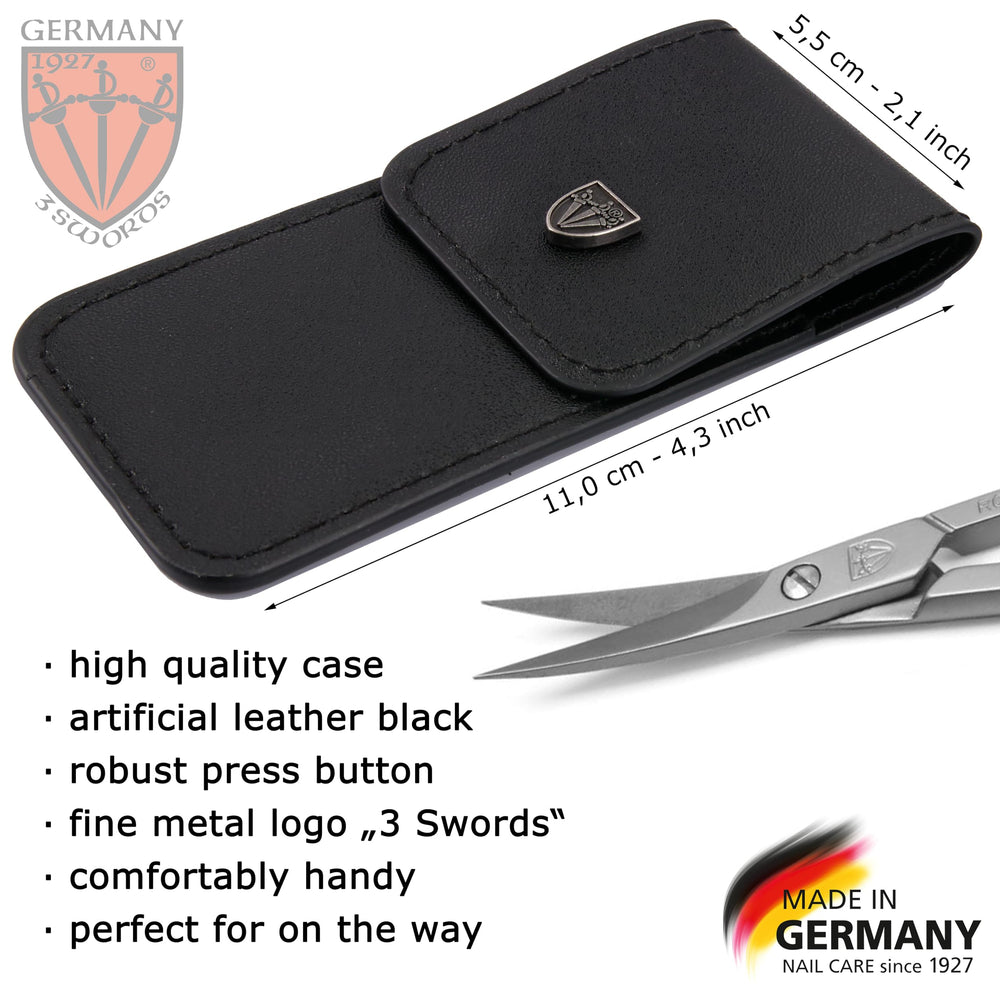 3 Swords Germany cuticle scissors in case for portable nail care on the go