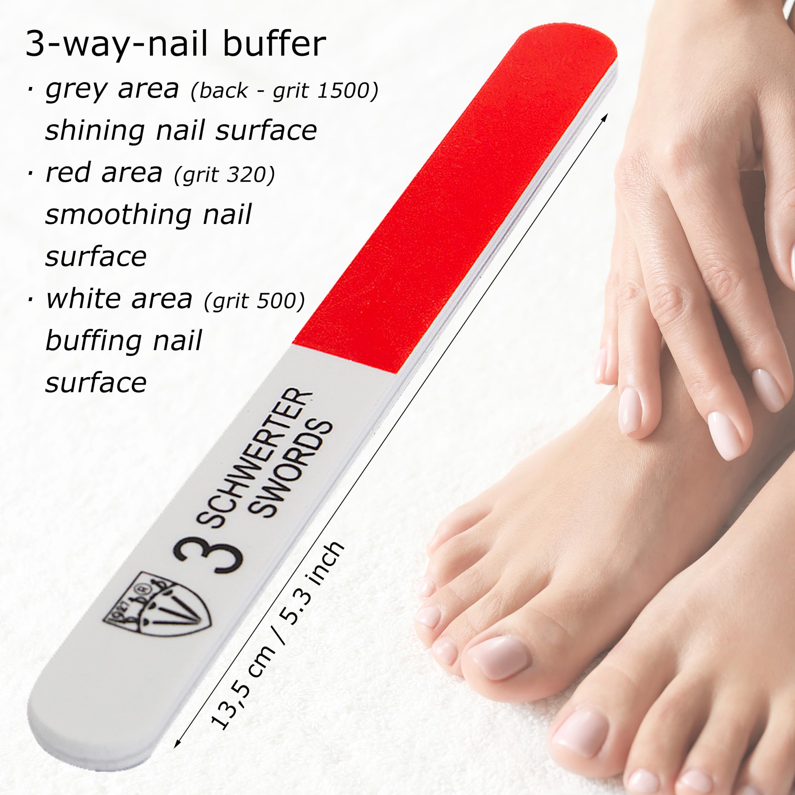 3 Swords Germany sapphire nail files in varied lengths for versatile home pedicure