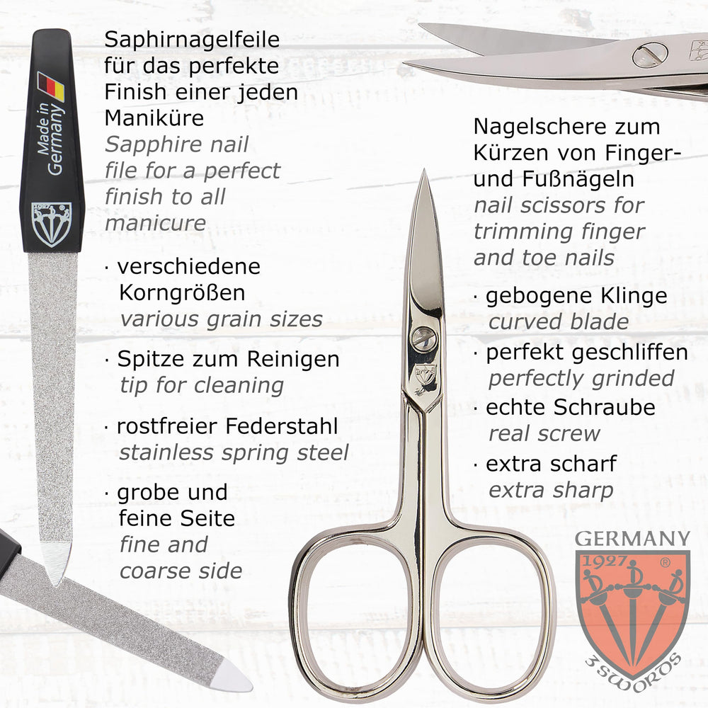 3 Swords Germany finger nail clipper for clean, accurate trimming.