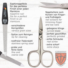 3 Swords Germany finger nail clipper for clean, accurate trimming.