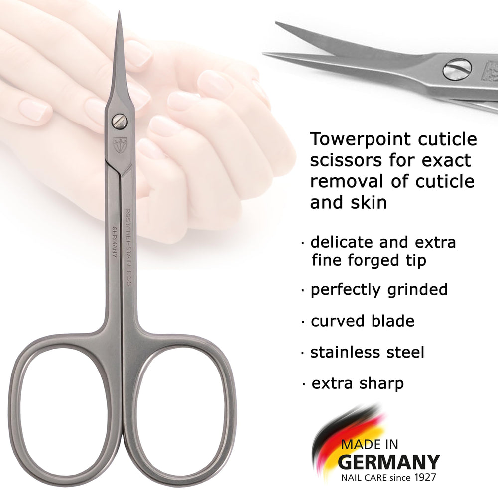 3 Swords Germany towerpoint tip cuticle scissors for clean, accurate cuts