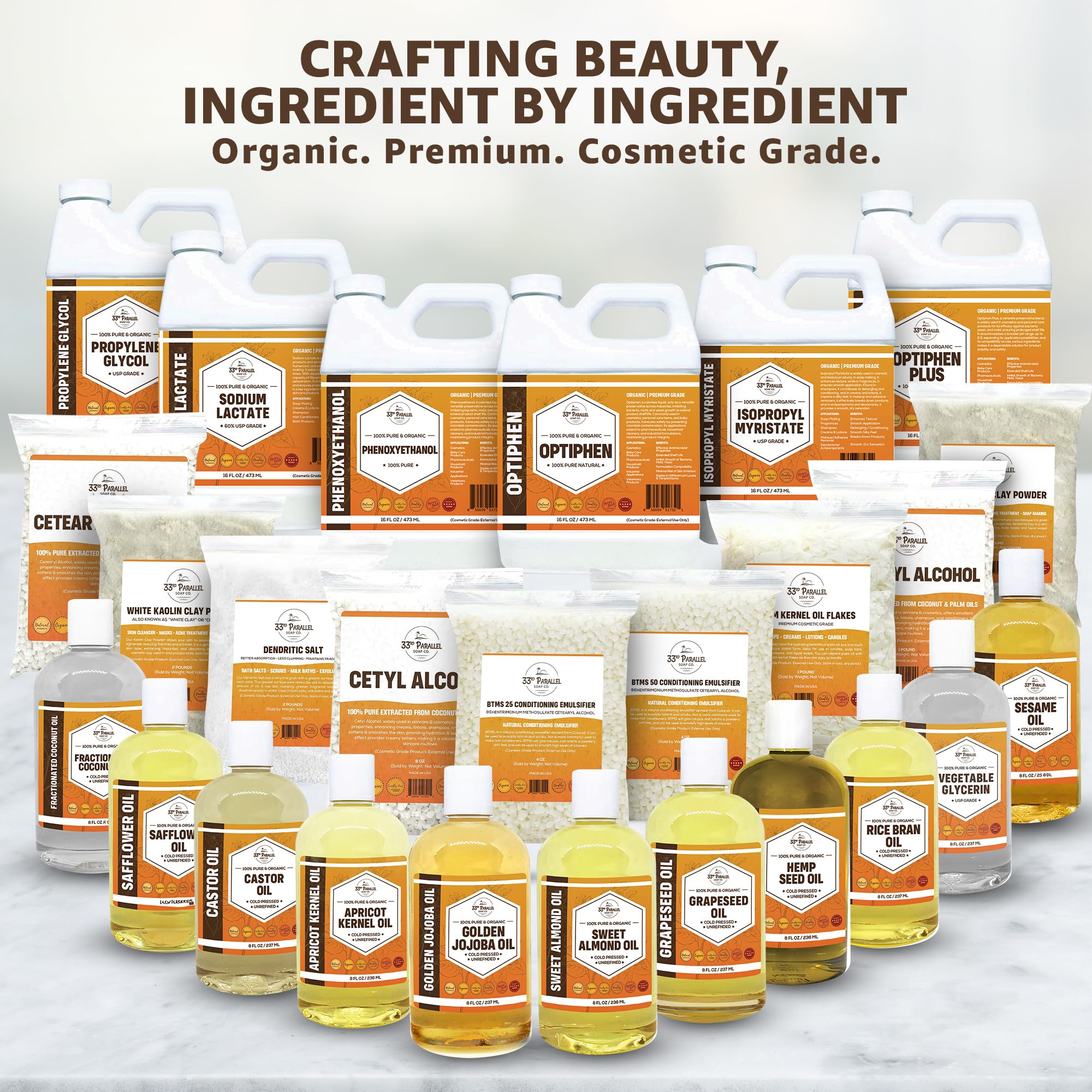 33RD PARALLEL SOAP CO. Conditioning hair products with Wax NF pastilles for glide