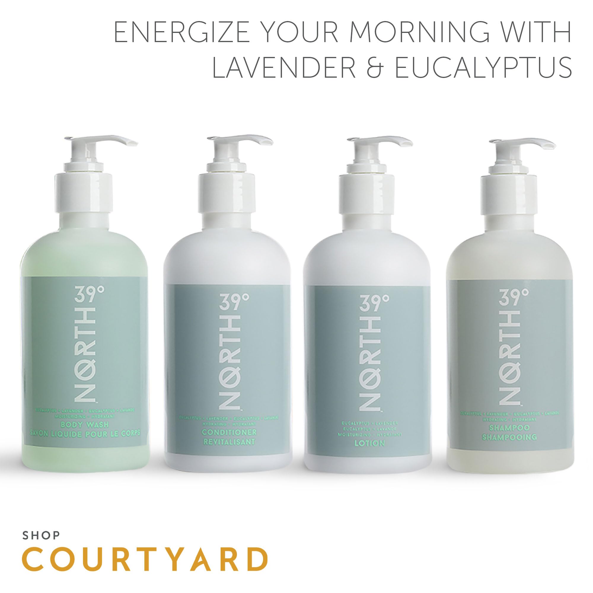 39north Bath counter display conveying hotel amenities and soothing scent.