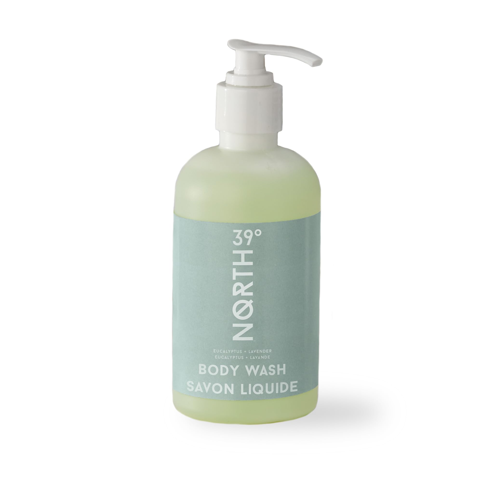 39north Body Wash bottle showcasing eucalyptus and lavender for spa-like cleansing.