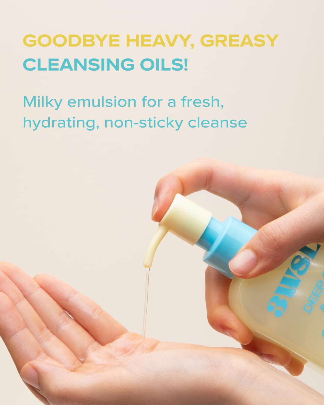 3W8L Deep Off texture application shows lightweight cleansing oil performance