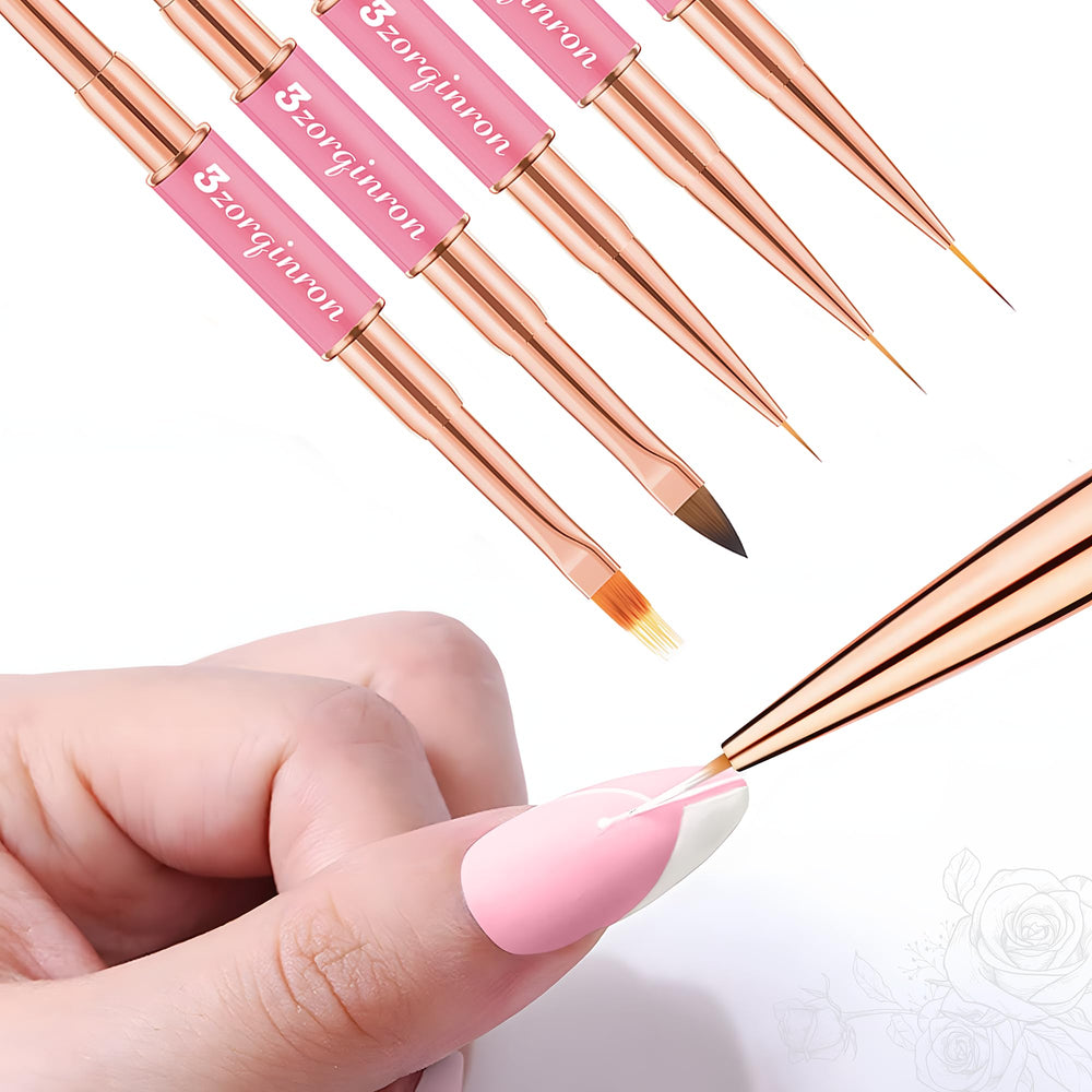 3zorqinron Nail Art Brushes Set travel-friendly and durable for on-the-go manicures.