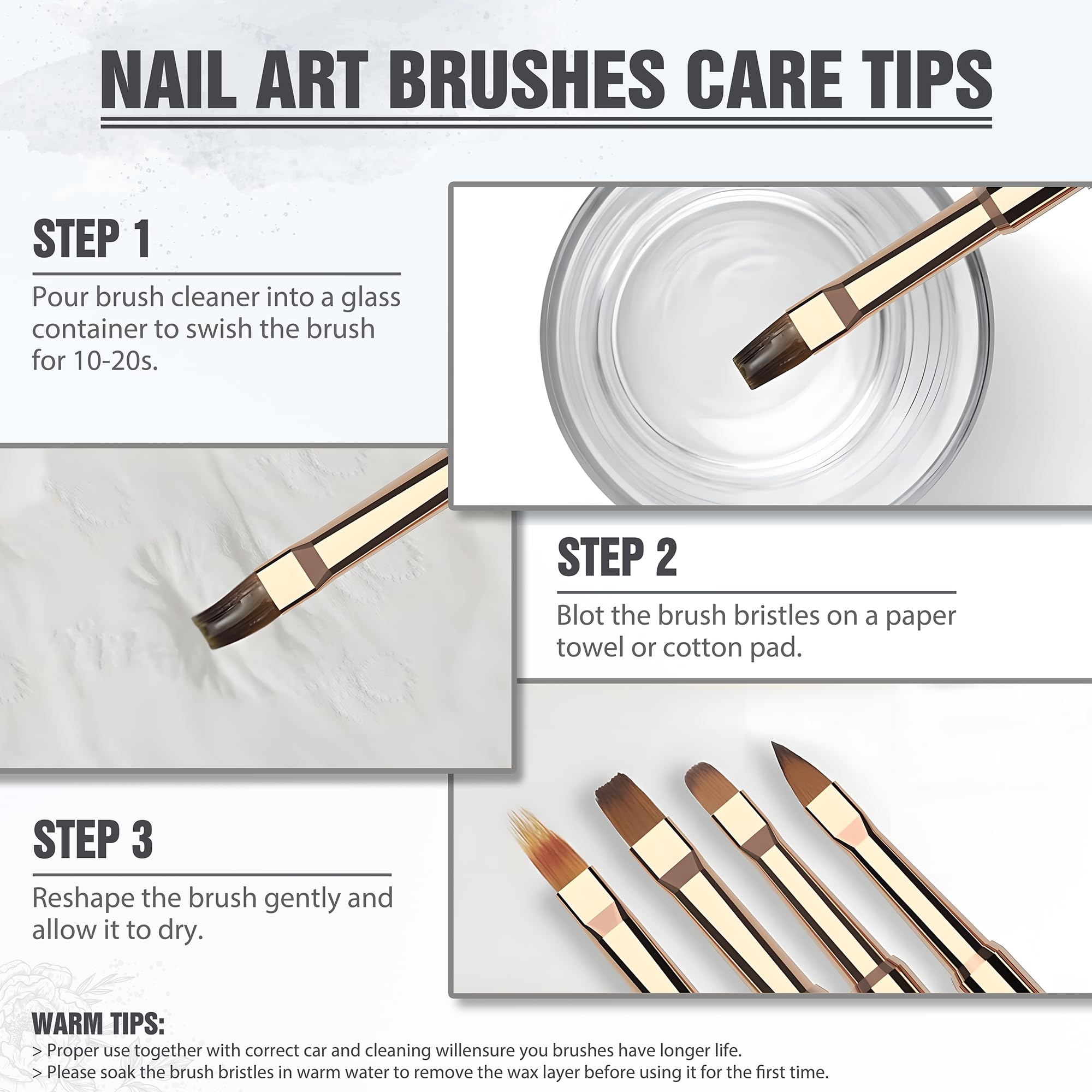 3zorqinron nail art brushes set lightweight metal handle for comfortable grip.
